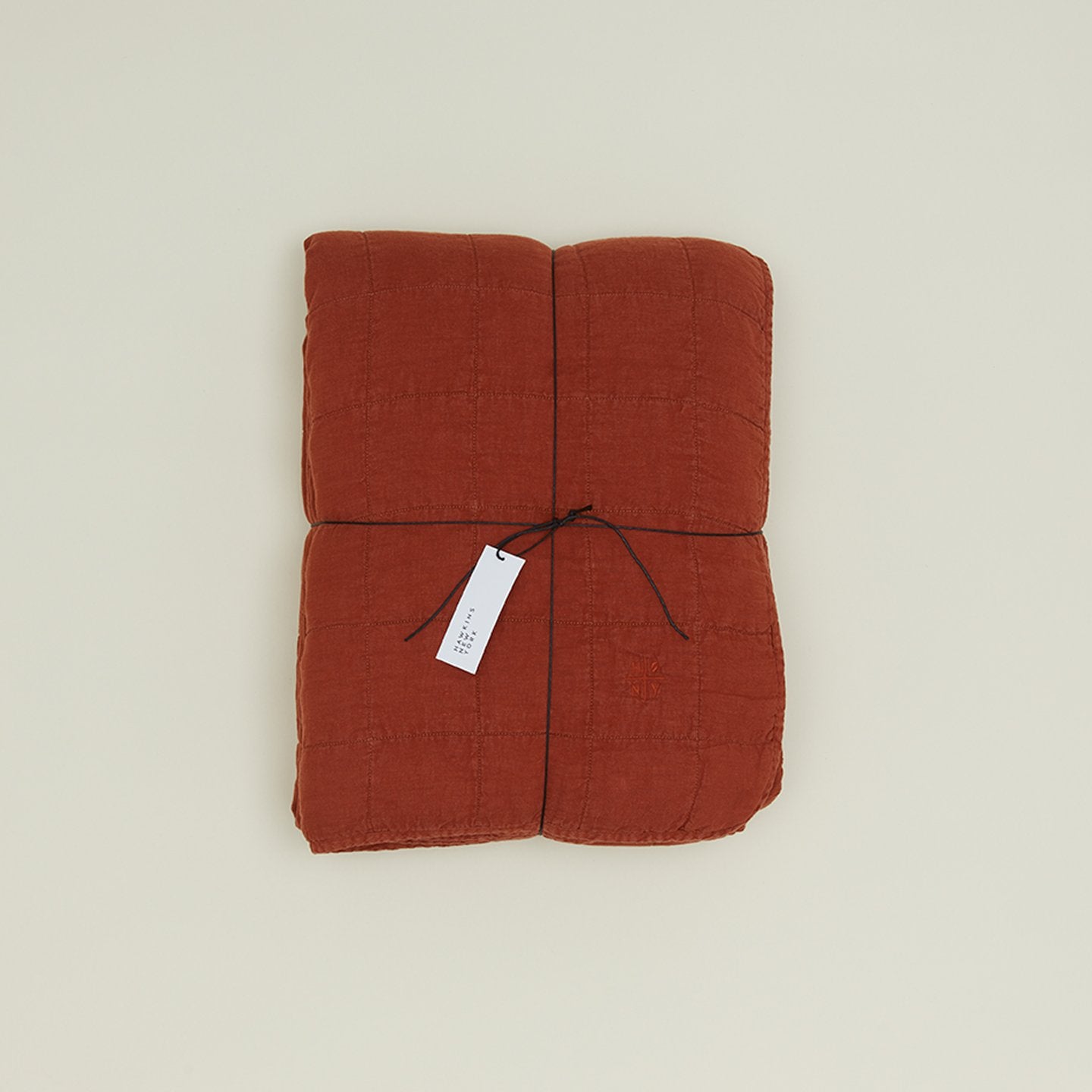 Simple Linen Quilt - Rust