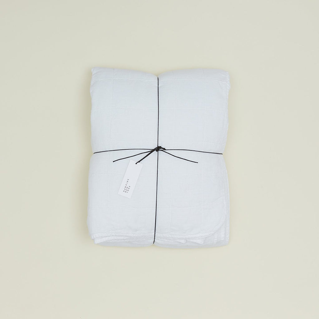 Simple Linen Quilt White Hawkins New York