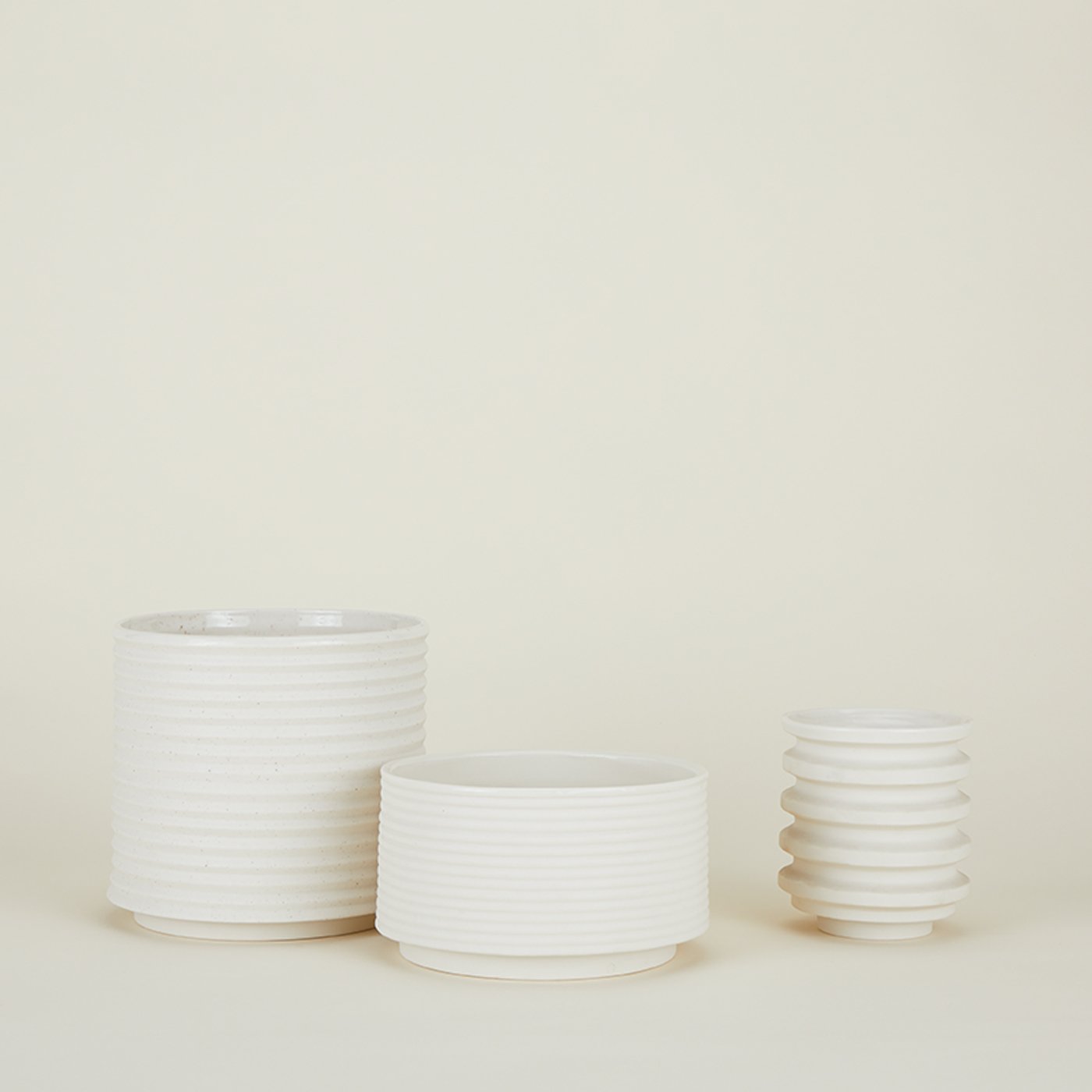 Contour Block Planter - White