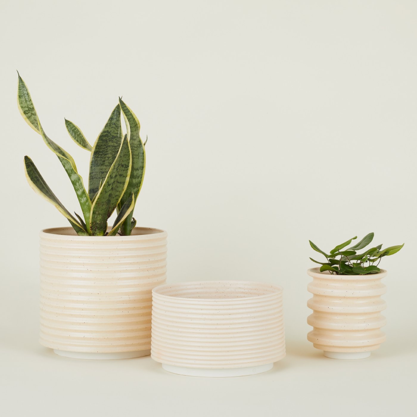 Contour Block Planter - Apricot