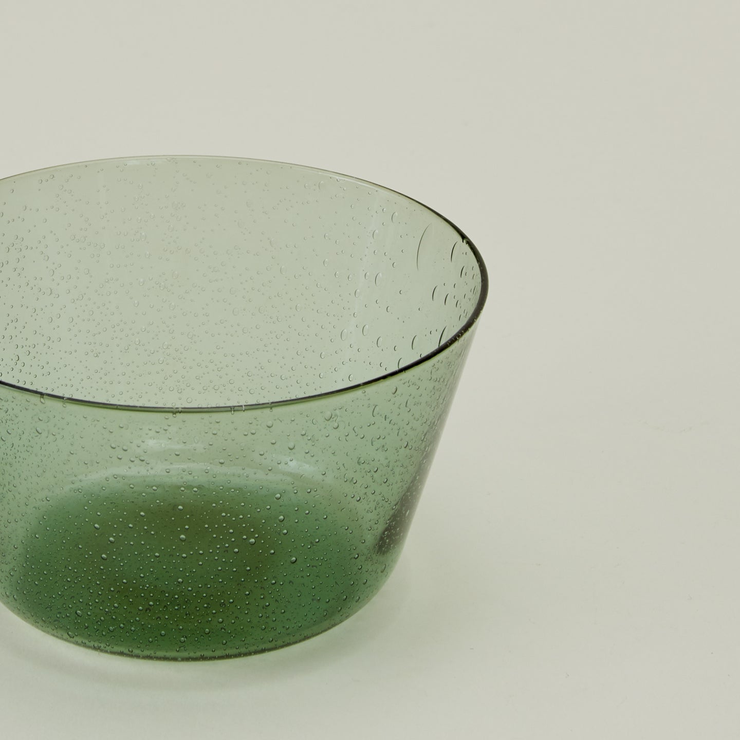 Close up of Glass Bowl in Jade.