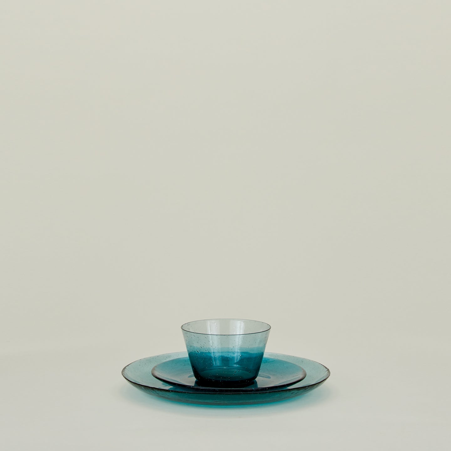 Glass Salad Plate - Peacock