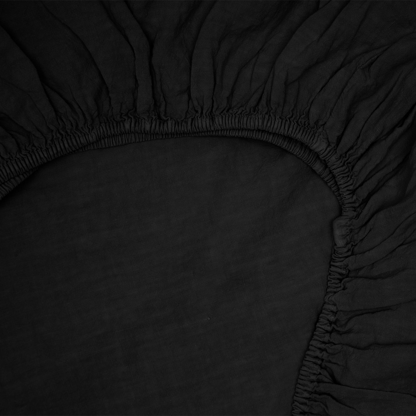 Simple Linen Fitted Sheet - Black