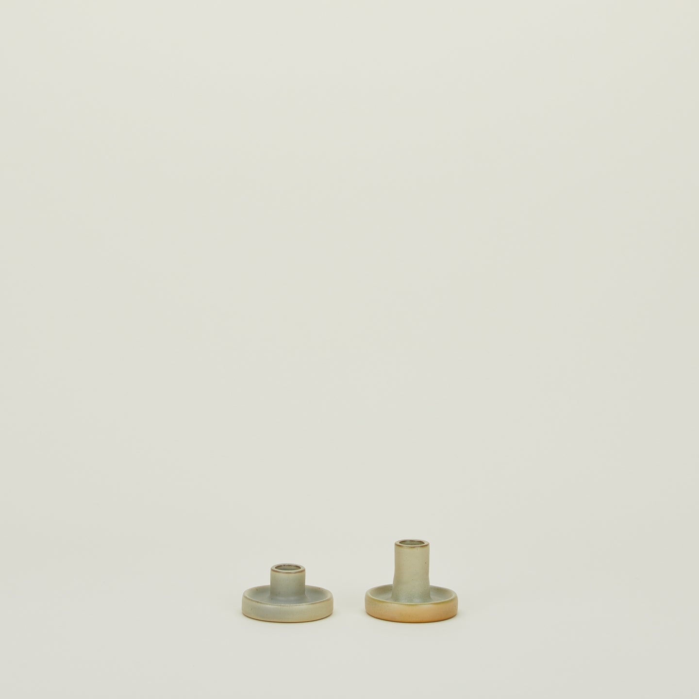 Stoneware Taper Holders, Set of 2