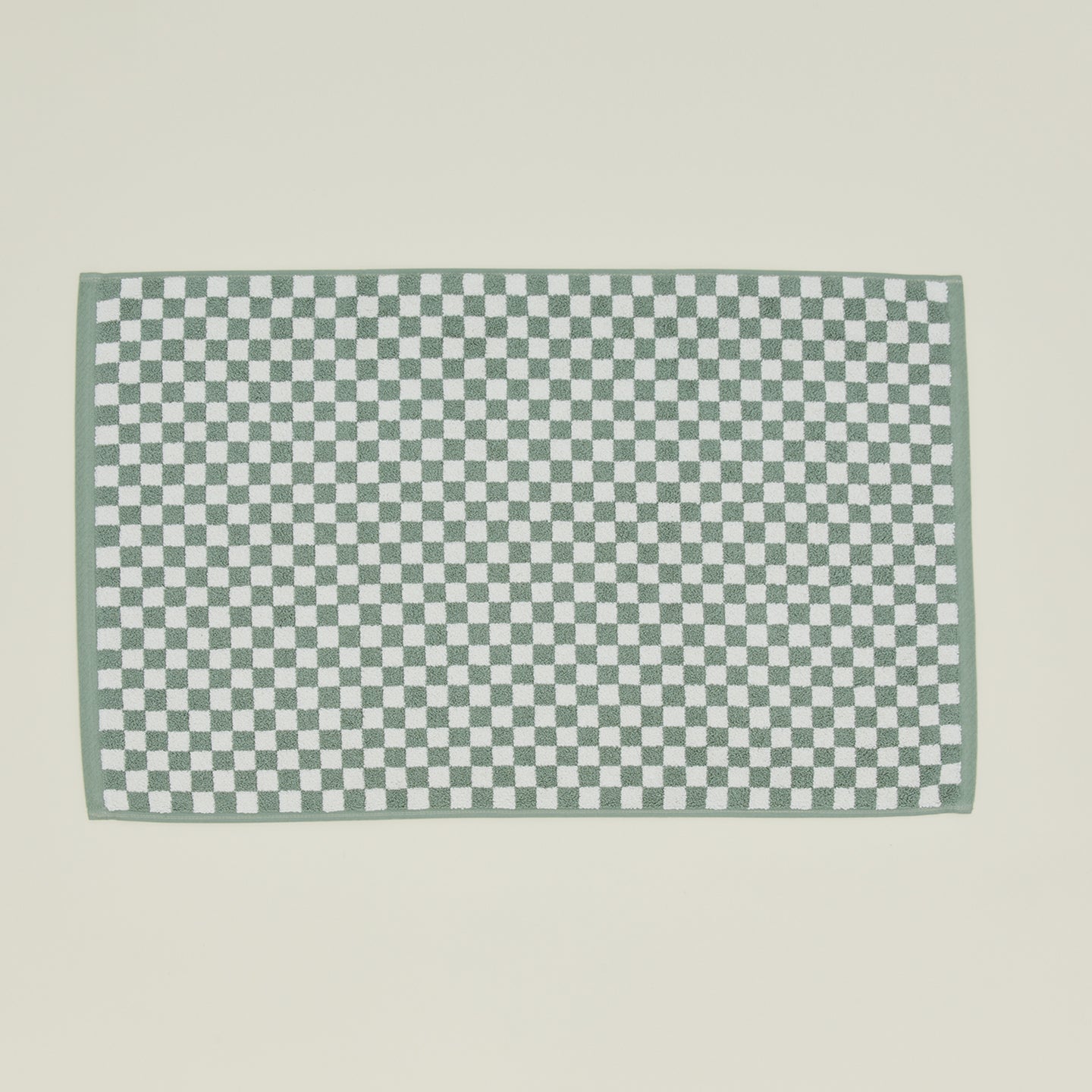 Roman Check Bath Mat - Sage