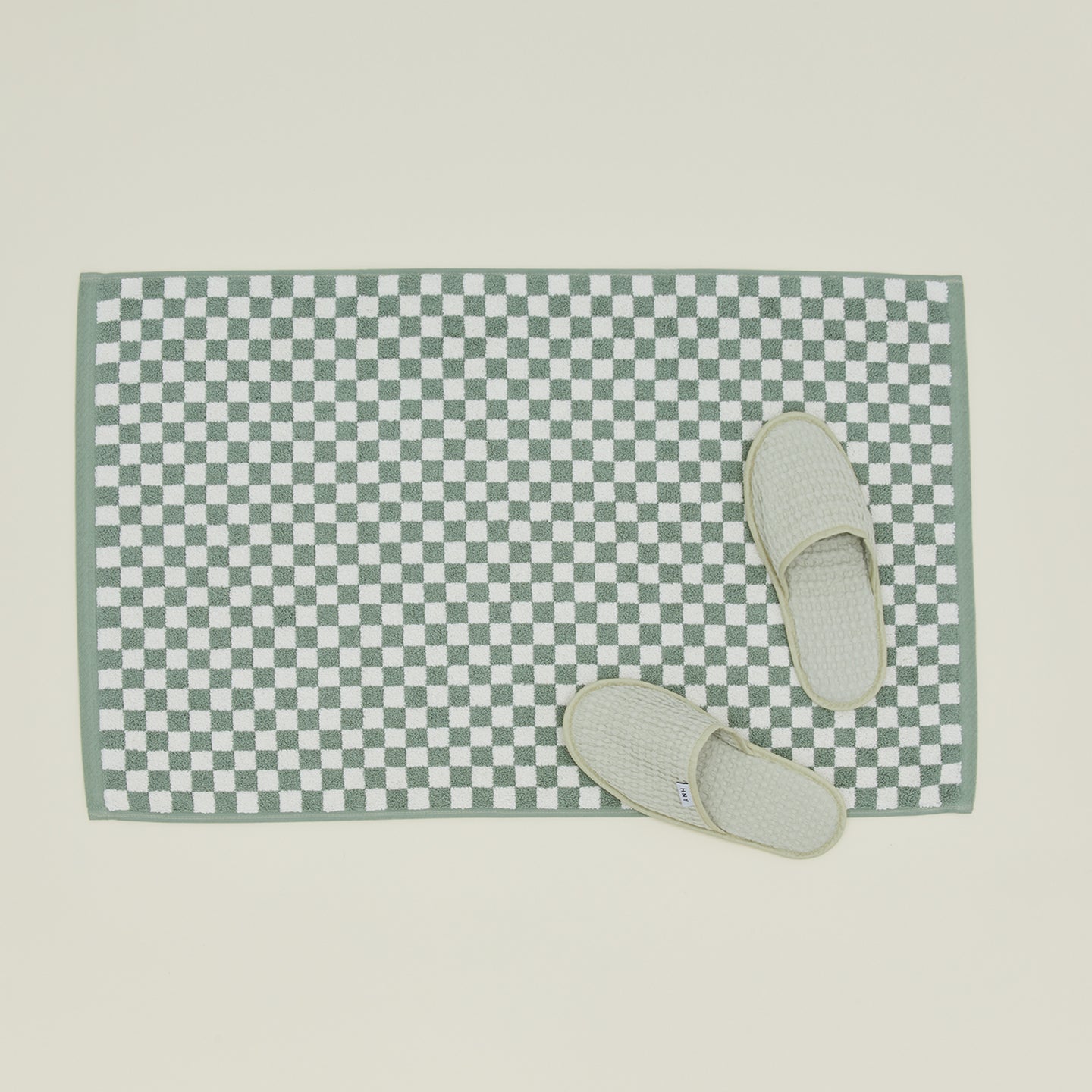 Roman Check Bath Mat - Sage