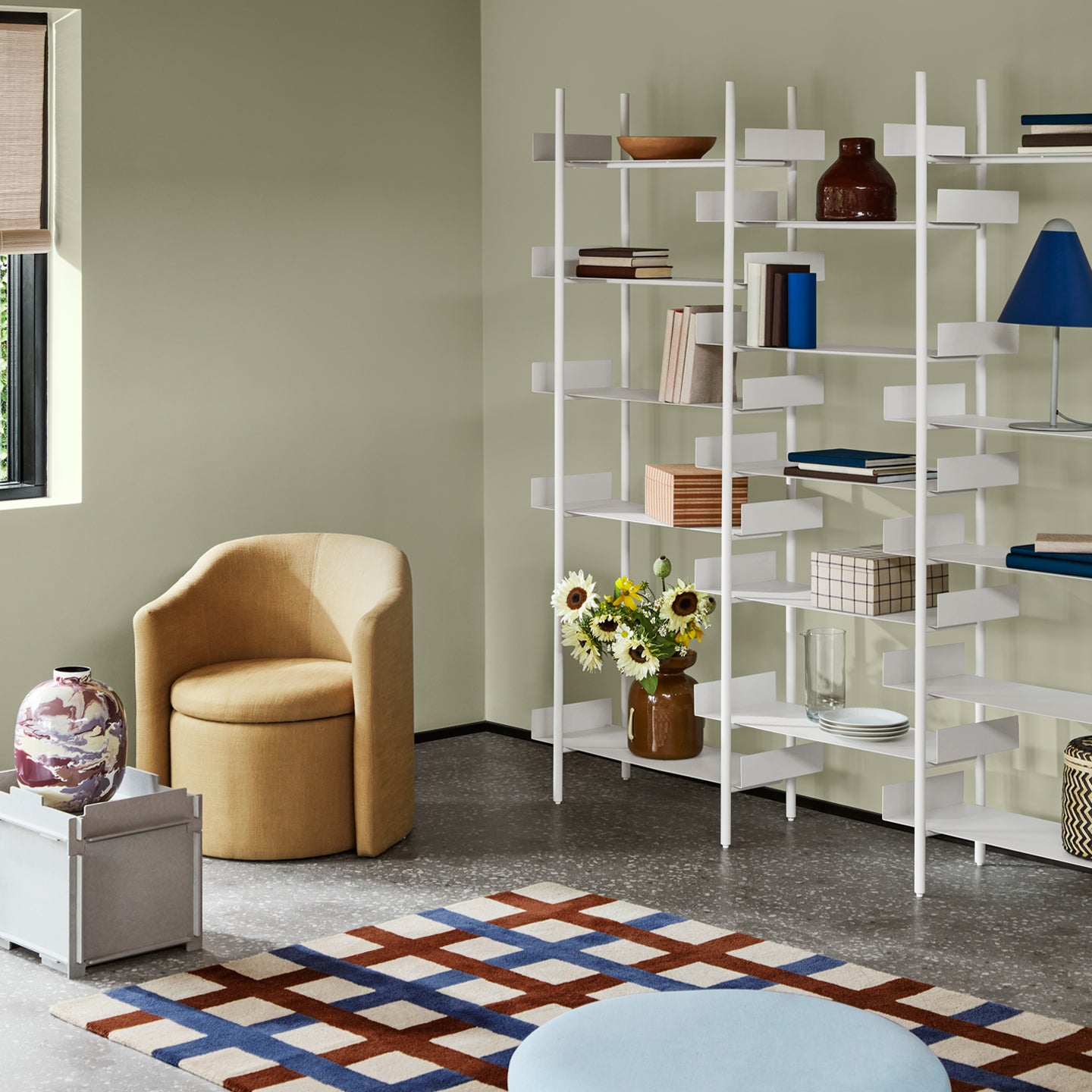 Edith Rug - Navy/Rust