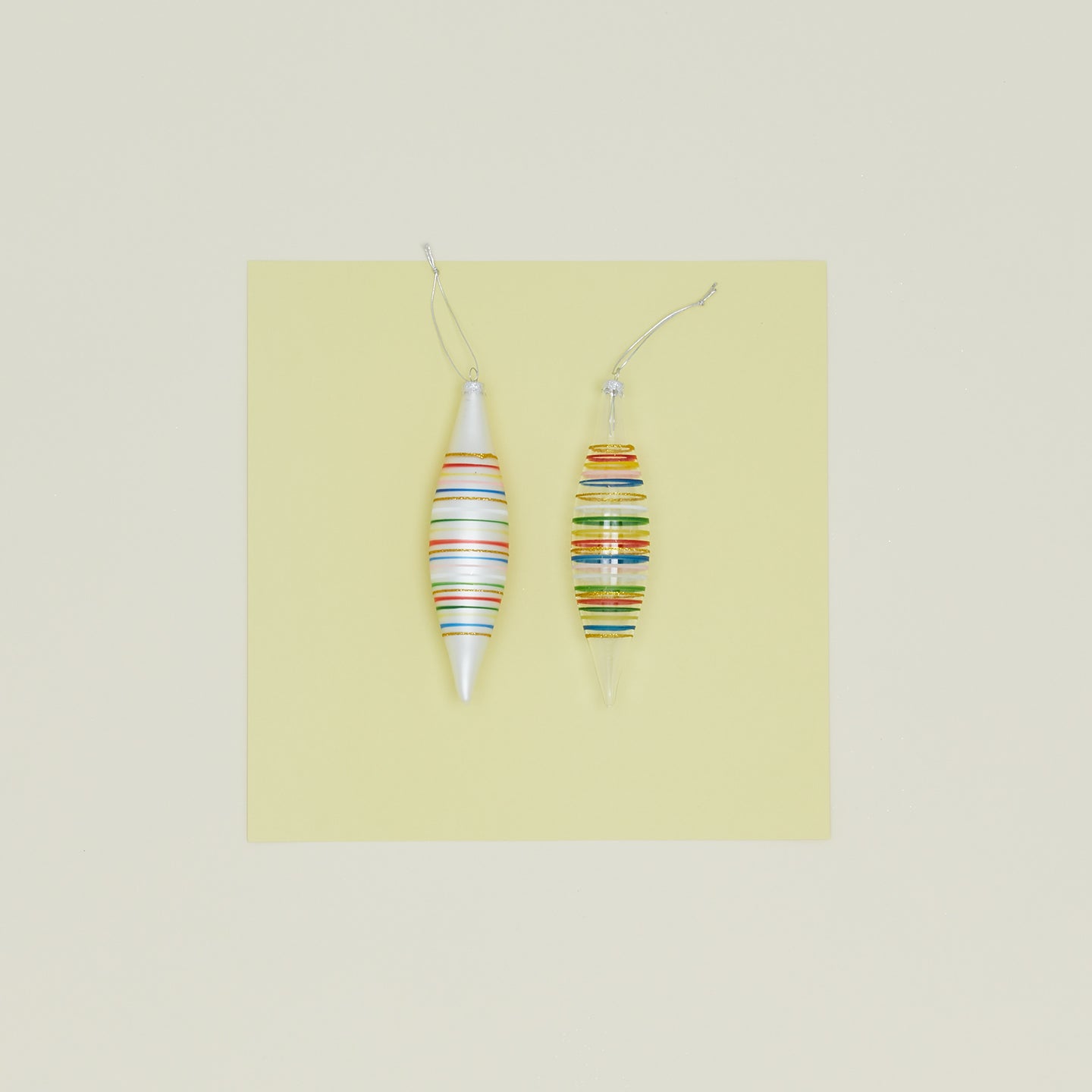 Rainbow Spindle Ornament, Set of 2