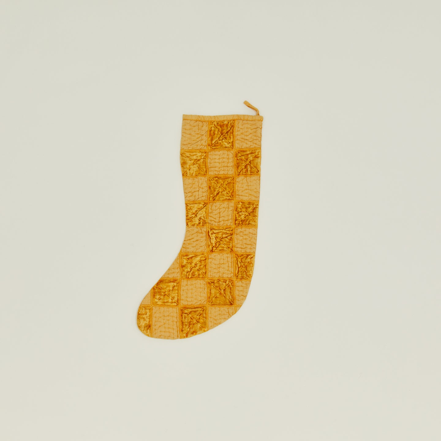 Checked Stocking - Mustard