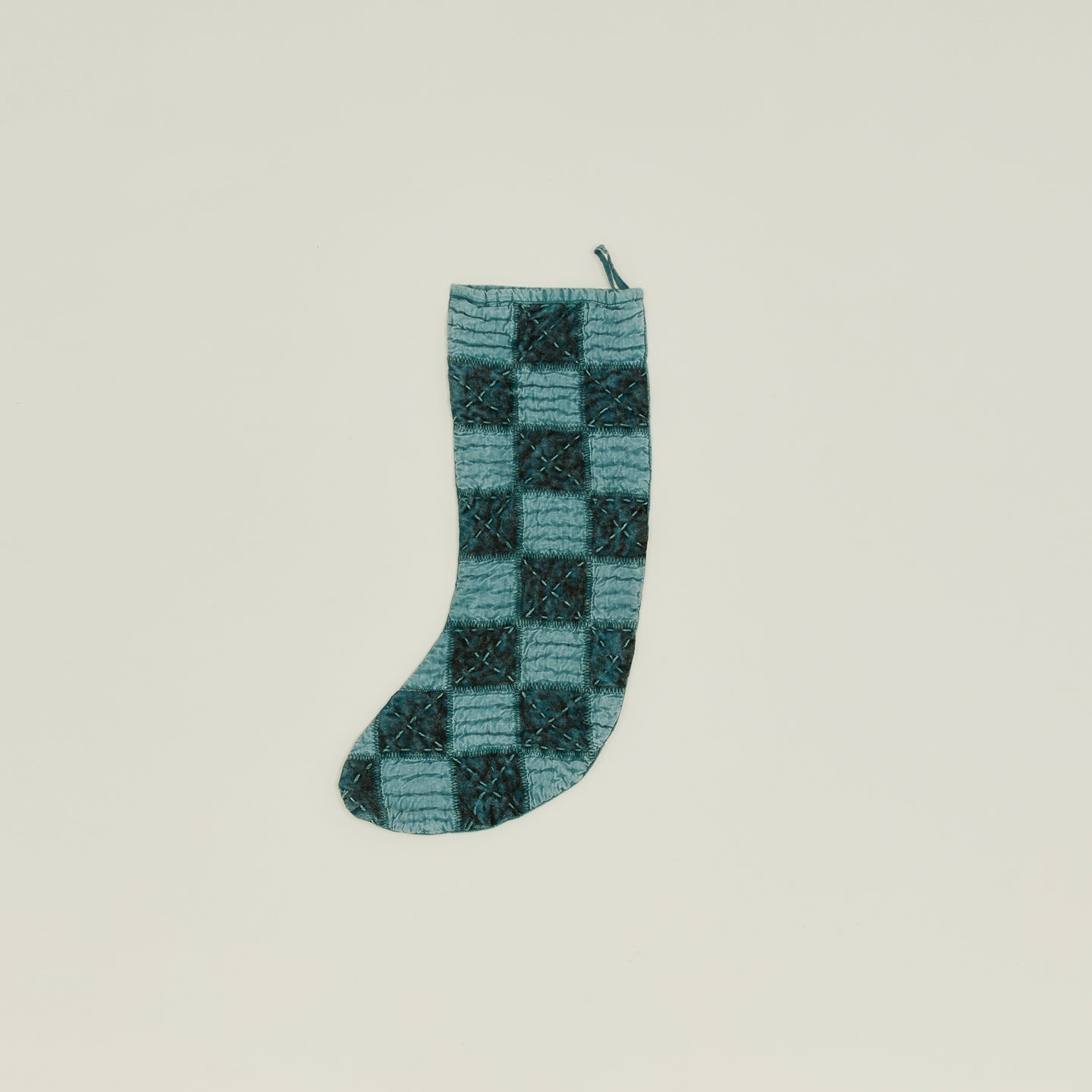 Checked Stocking - Olive