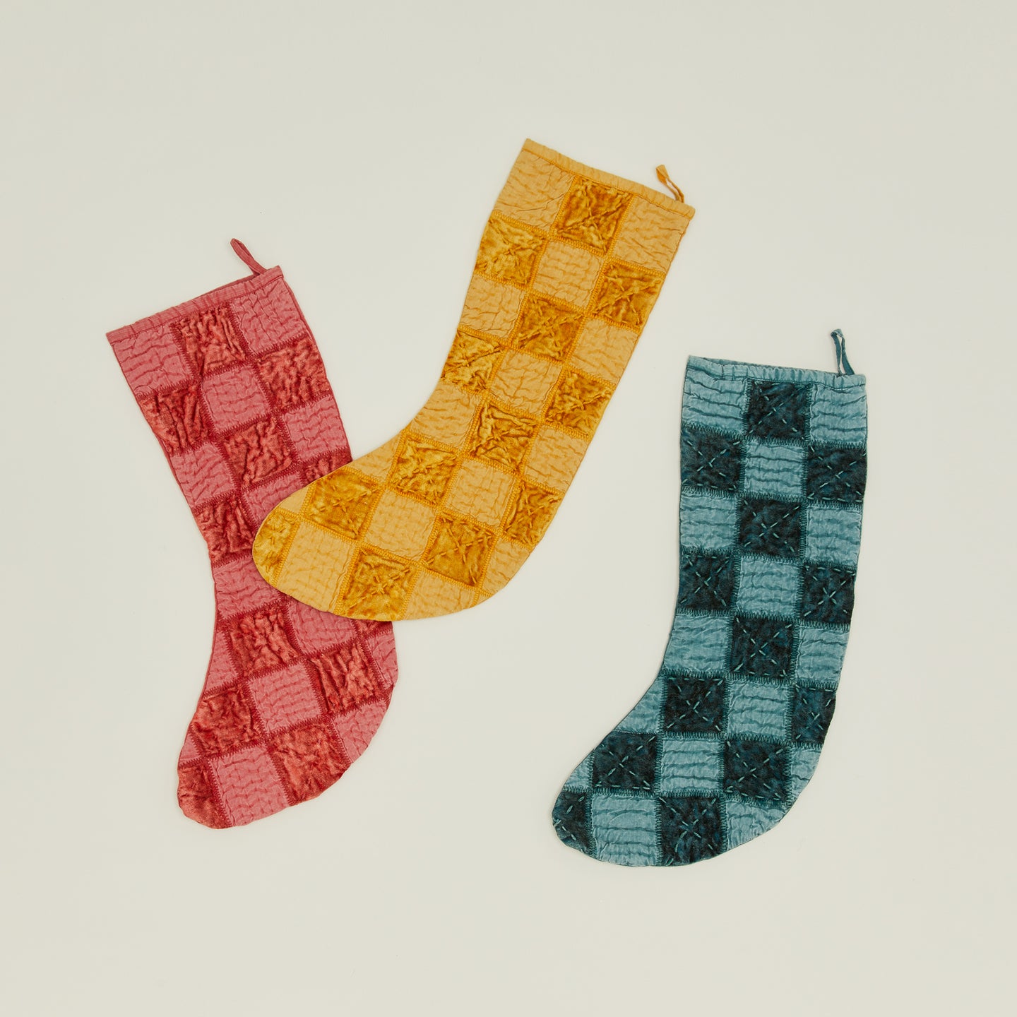 Checked Stocking - Mustard