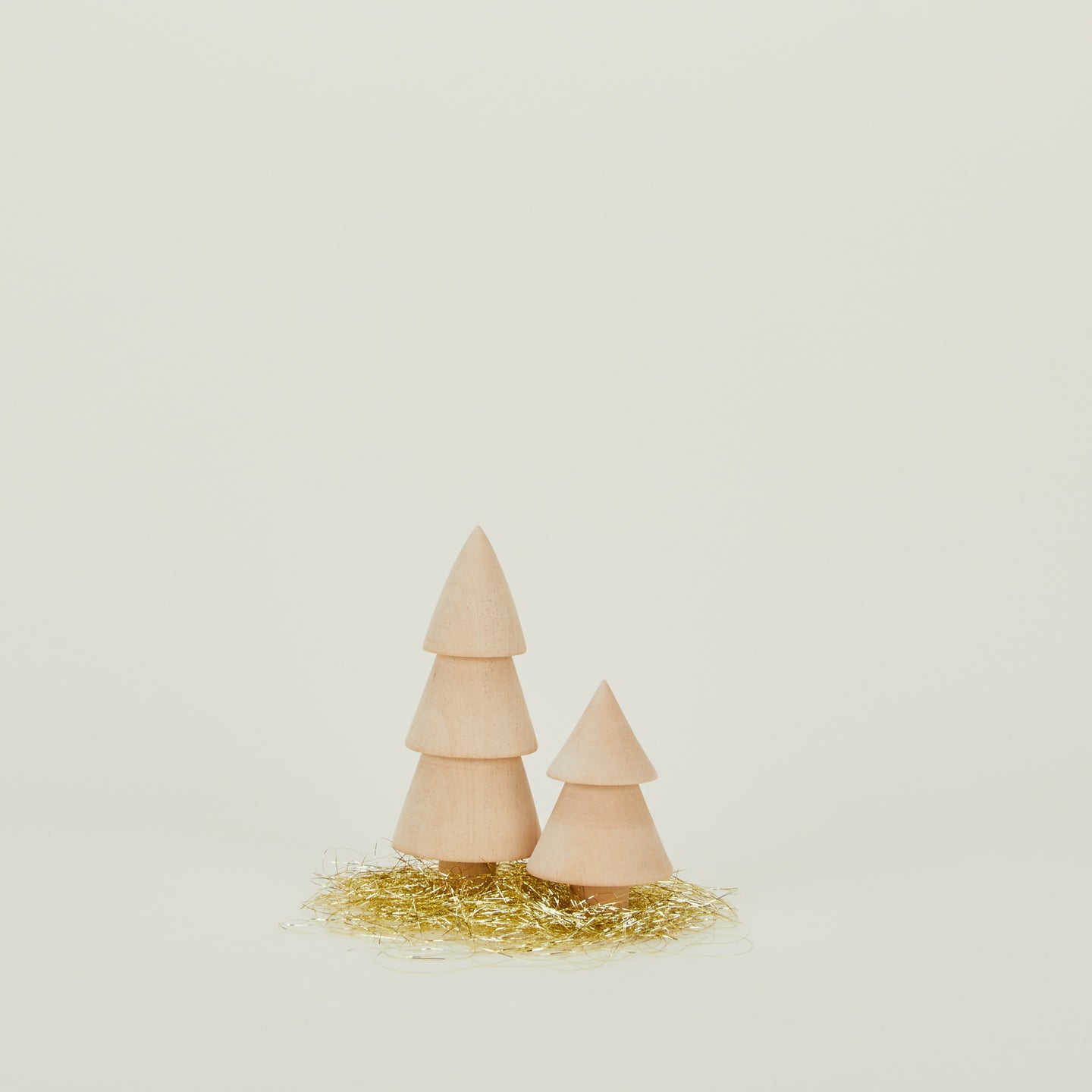 Turned Wood Trees, Set of 2