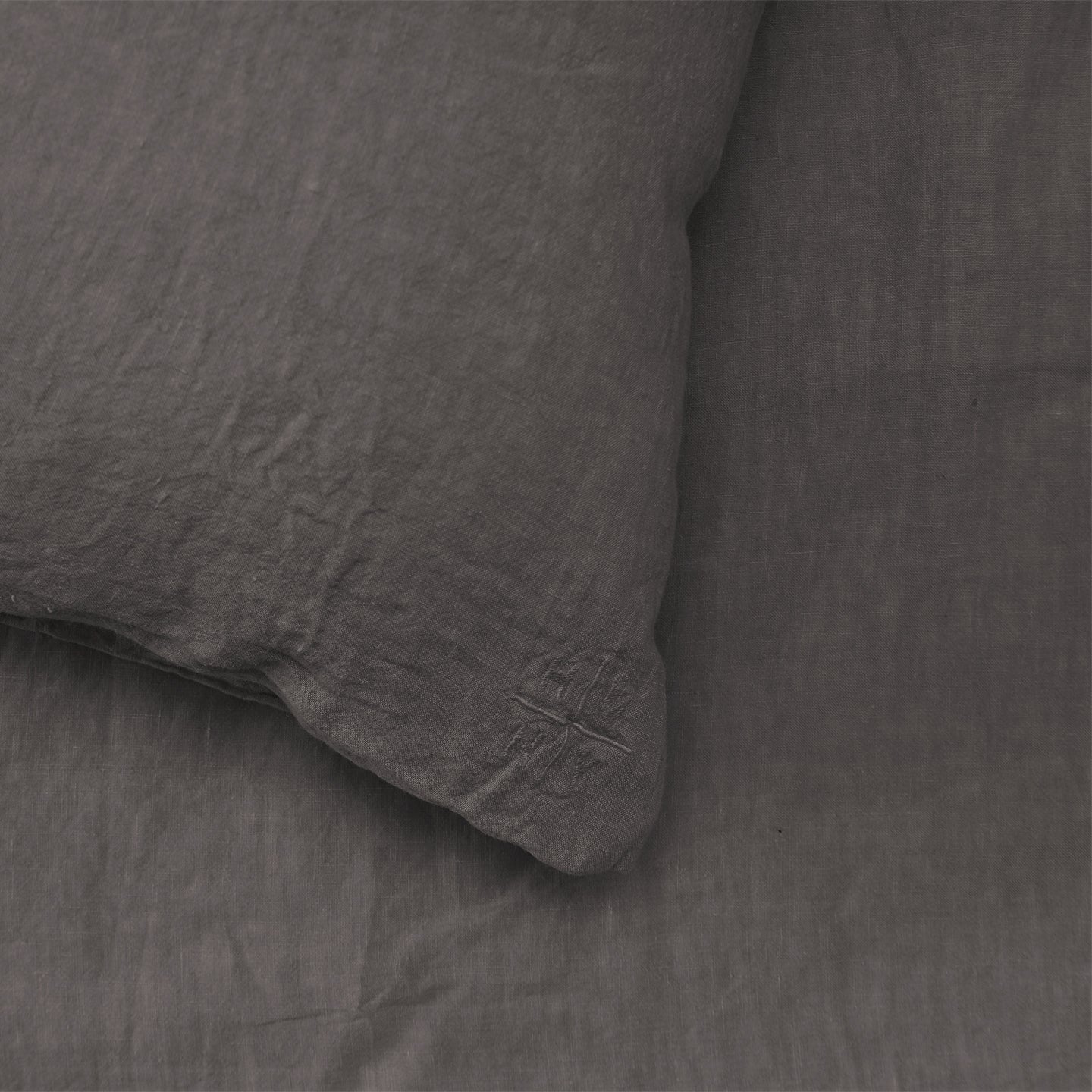 Simple Linen Euro Sham - Dark Grey