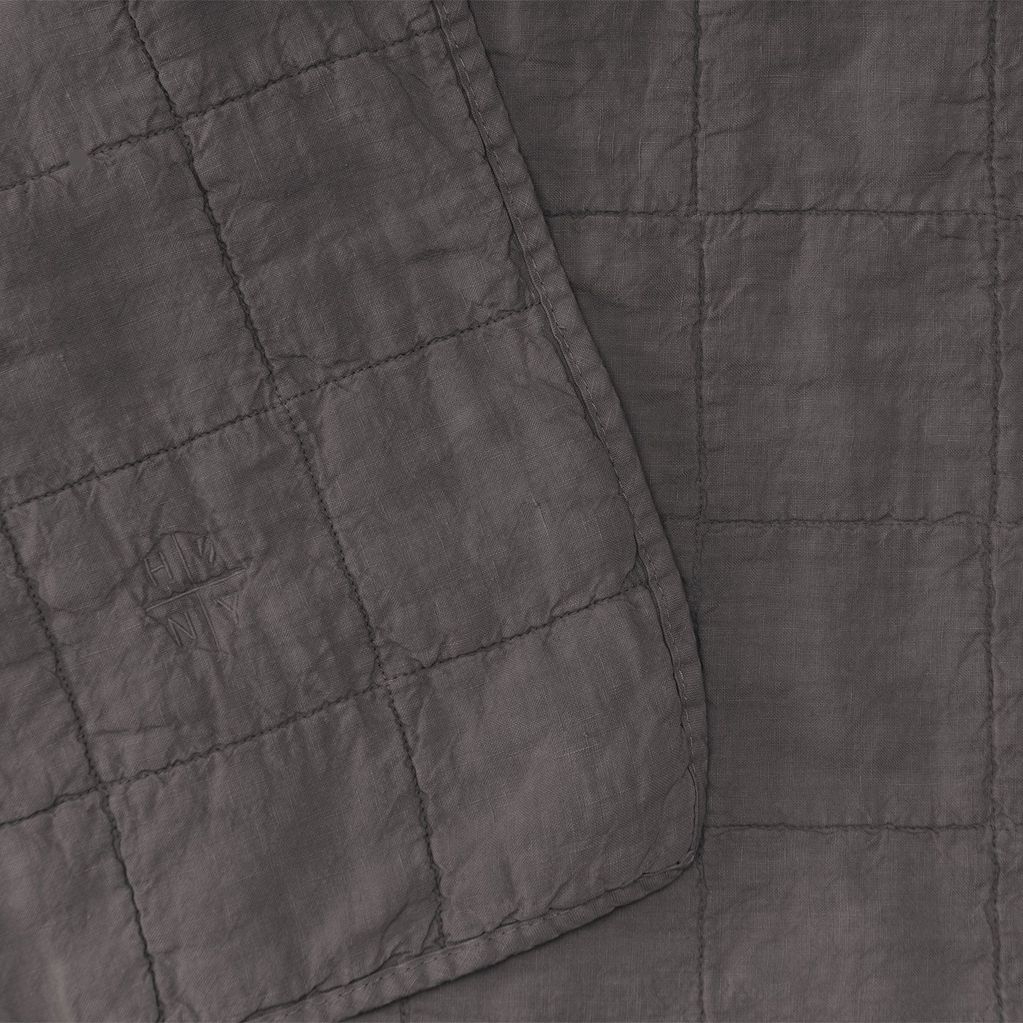 Simple Linen Quilt - Dark Grey