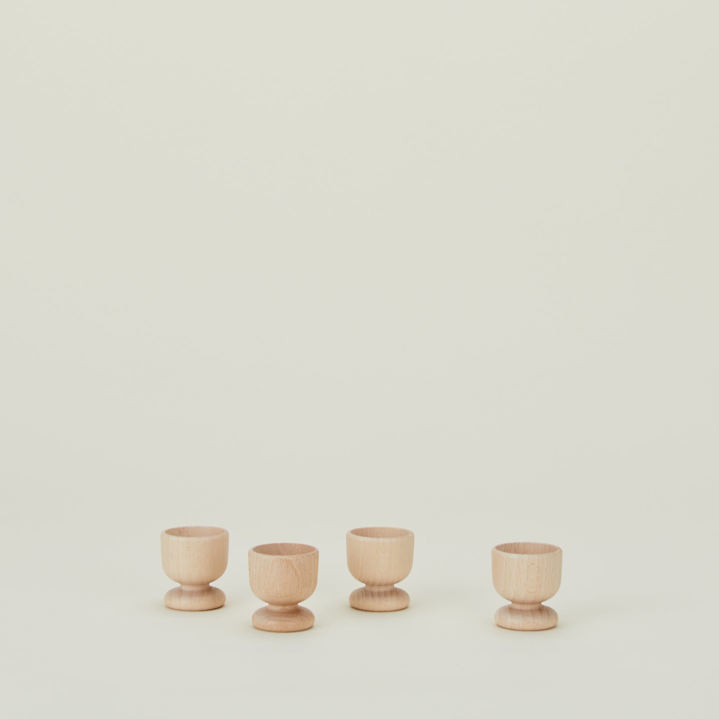 Turned Wood Egg Cup, Set of 4
