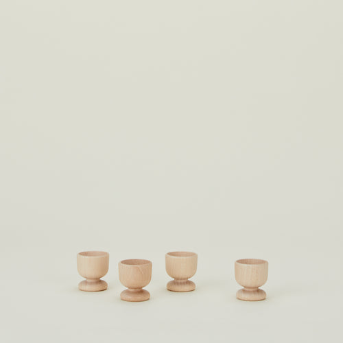 Turned Wood Egg Cup, Set of 4