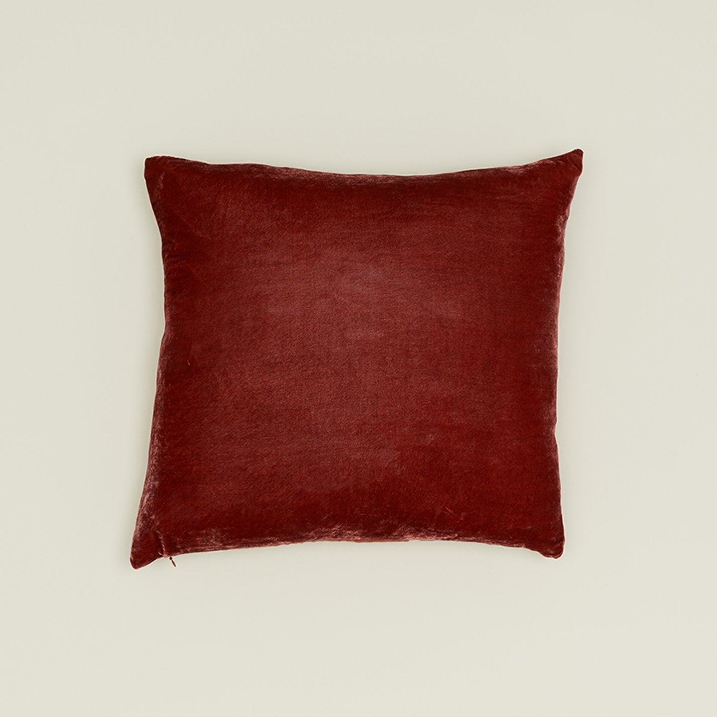 Reversible Velvet + Linen Pillow - Rust