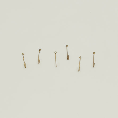 Brass Hook, Set of 6