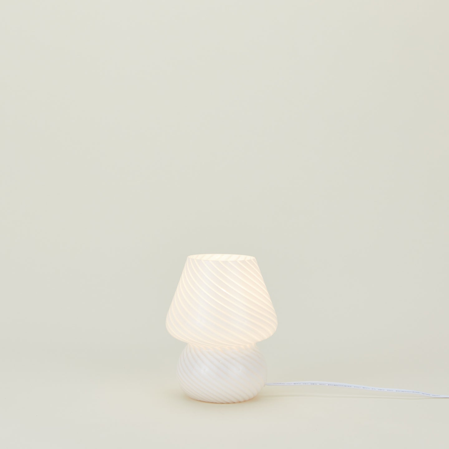 Glass Mini Mushroom Lamp - White