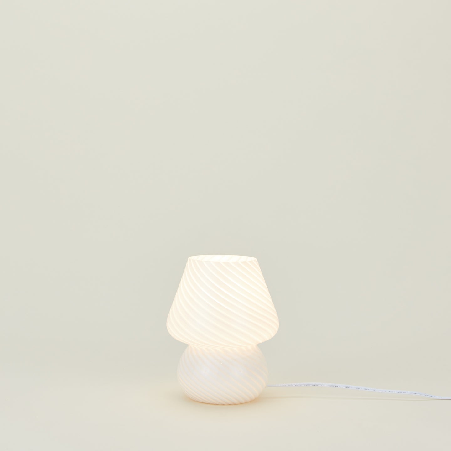Glass Mini Mushroom Lamp - White