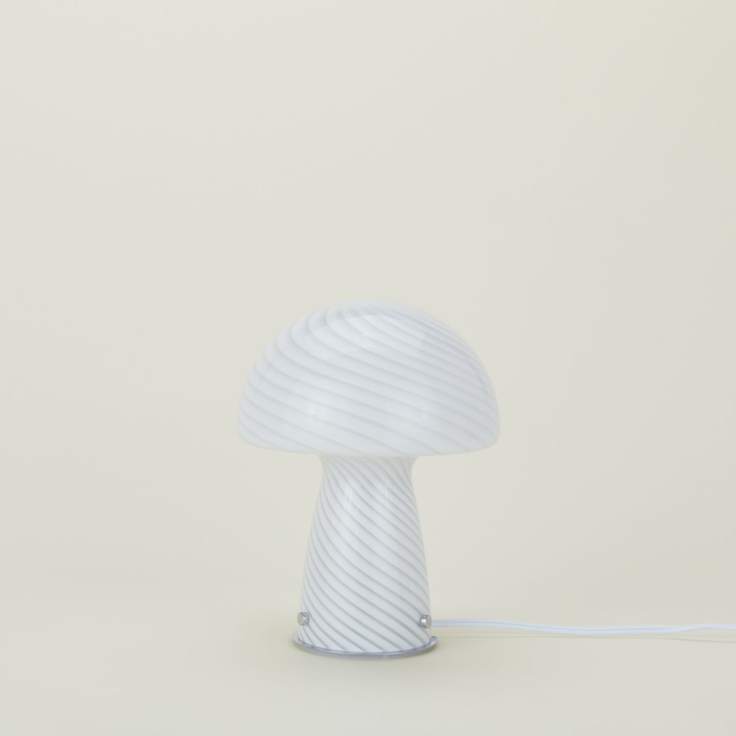 Glass Tall Mushroom Lamp - White