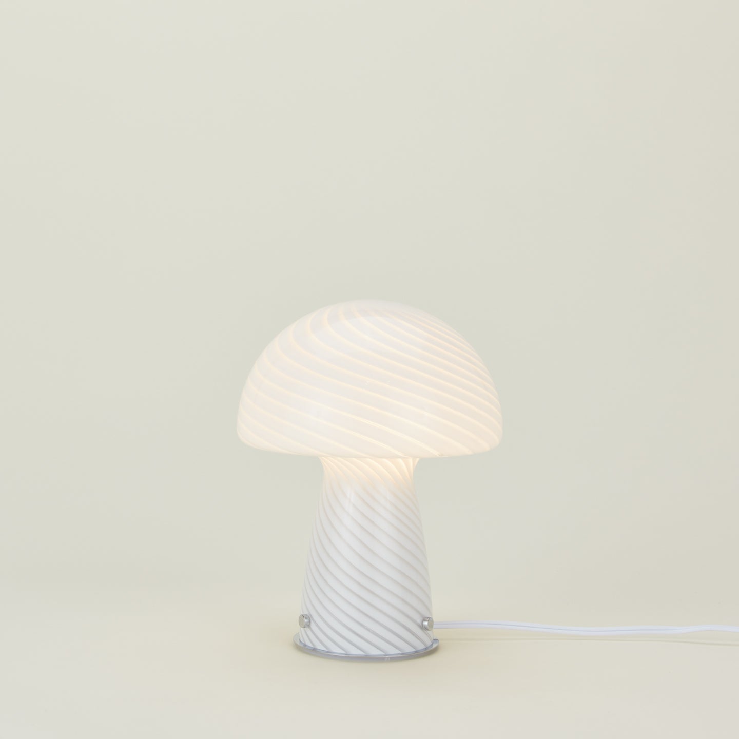 Glass Tall Mushroom Lamp - White