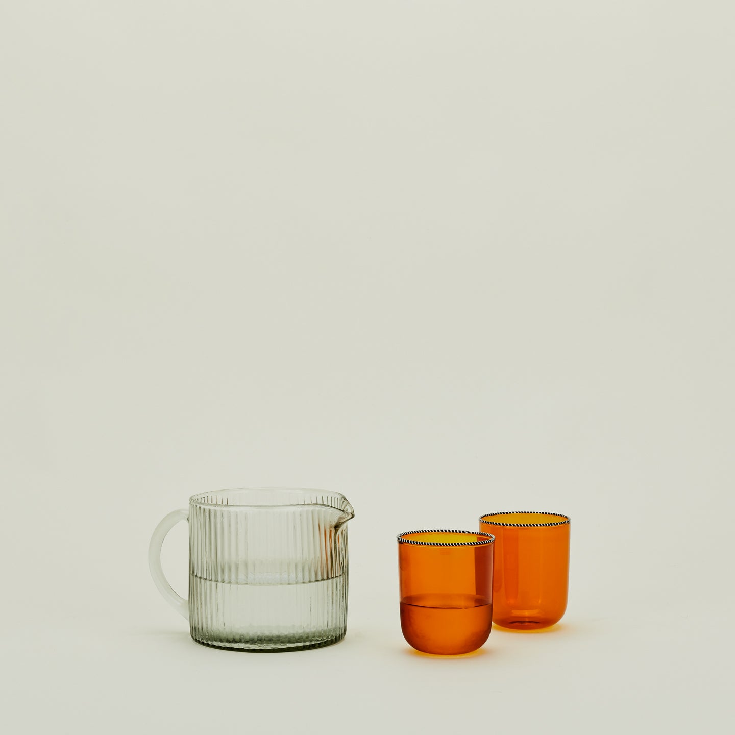 Glass Ribbed Pitcher