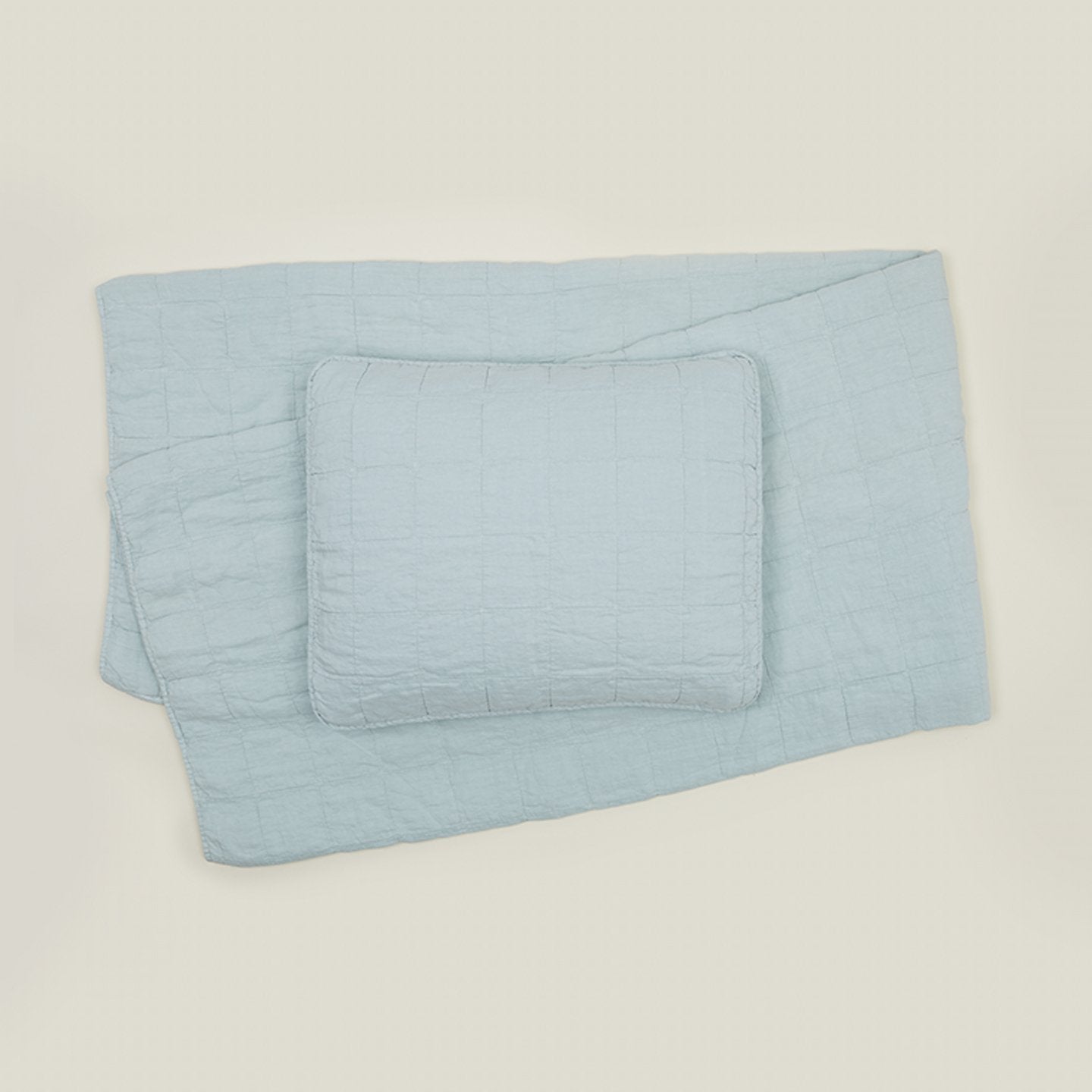 Simple Linen Quilted Shams - Sky