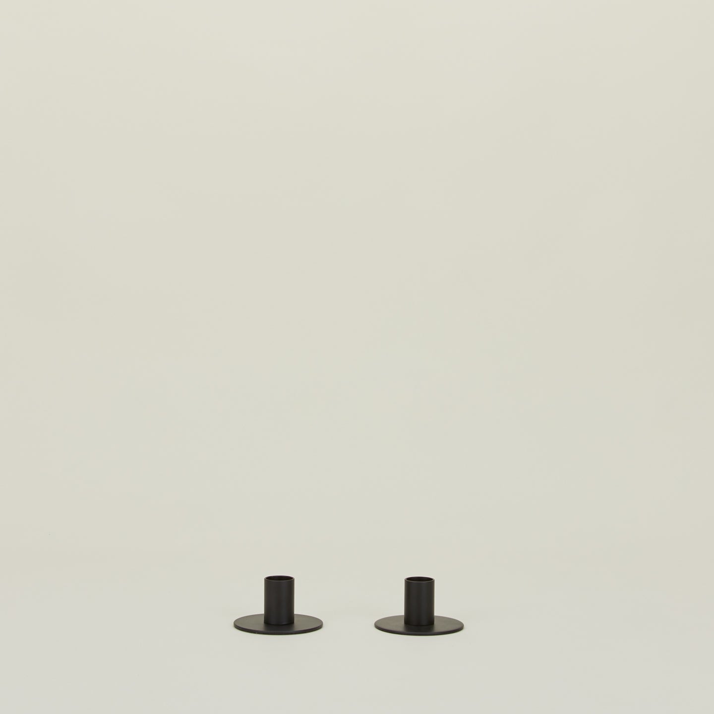 Essential Metal Candle Holders, Set of 2 - Black