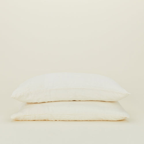Simple Linen Pillowcases - Ivory