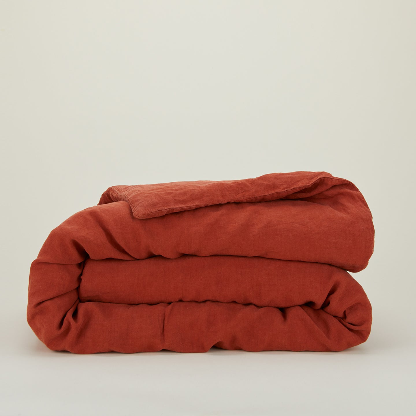 Simple Linen Duvet - Rust