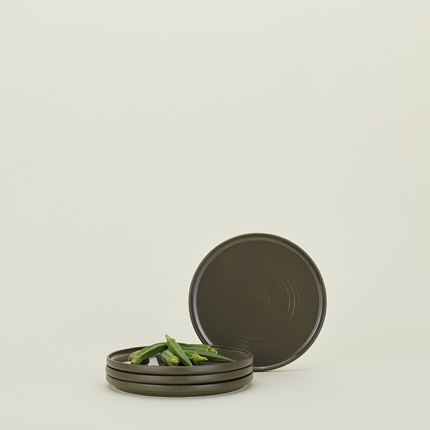 Essential Salad Plate, Set of 4 - Olive