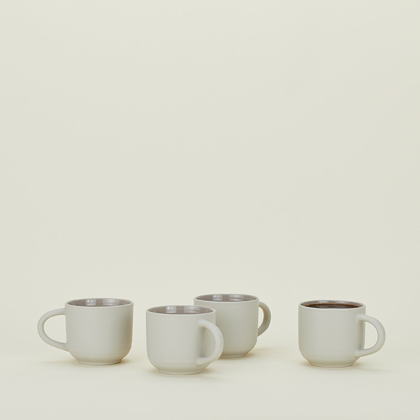 Essential Mug, Set of 4 - Light Grey