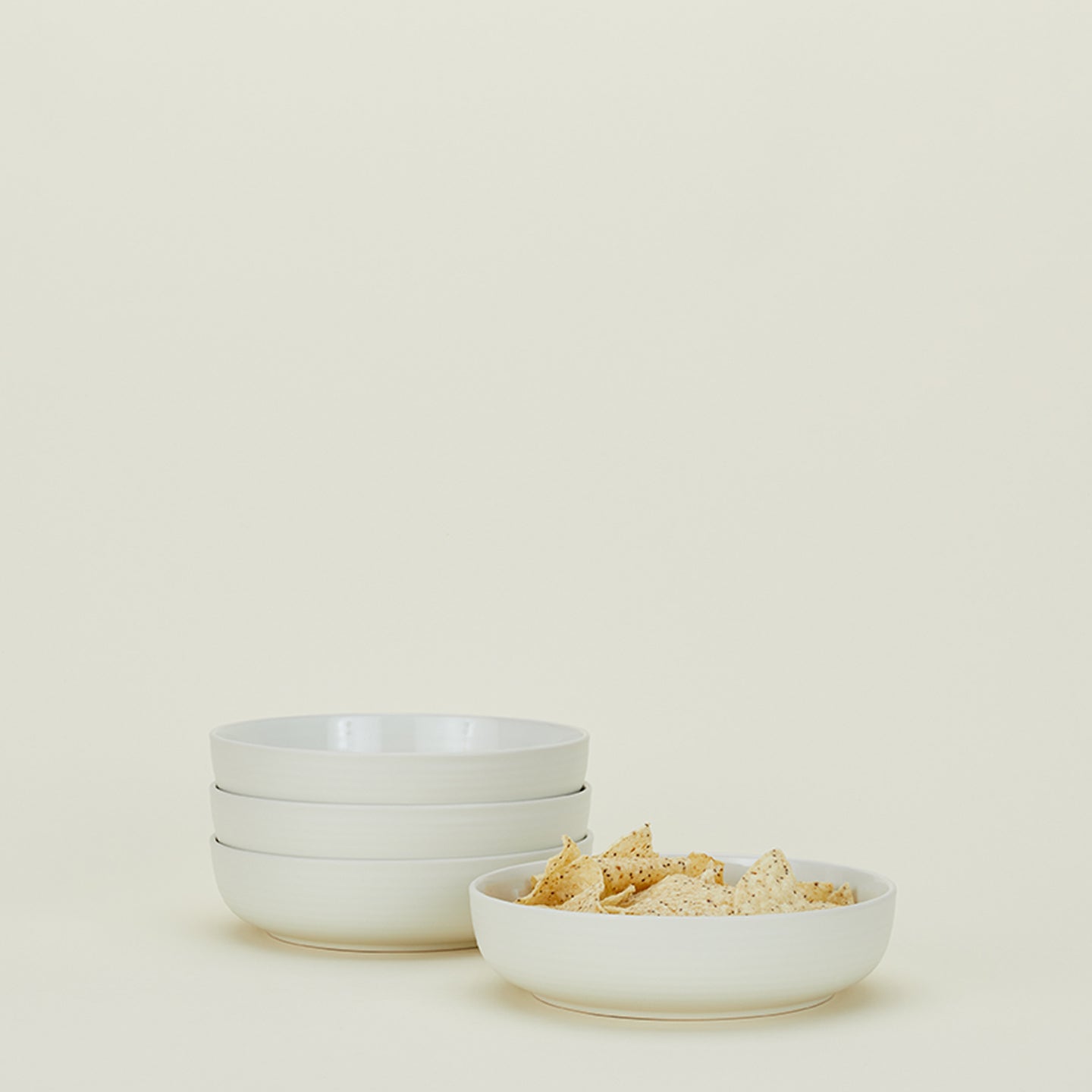 Essential Low Bowl, Set of 4 - Bone