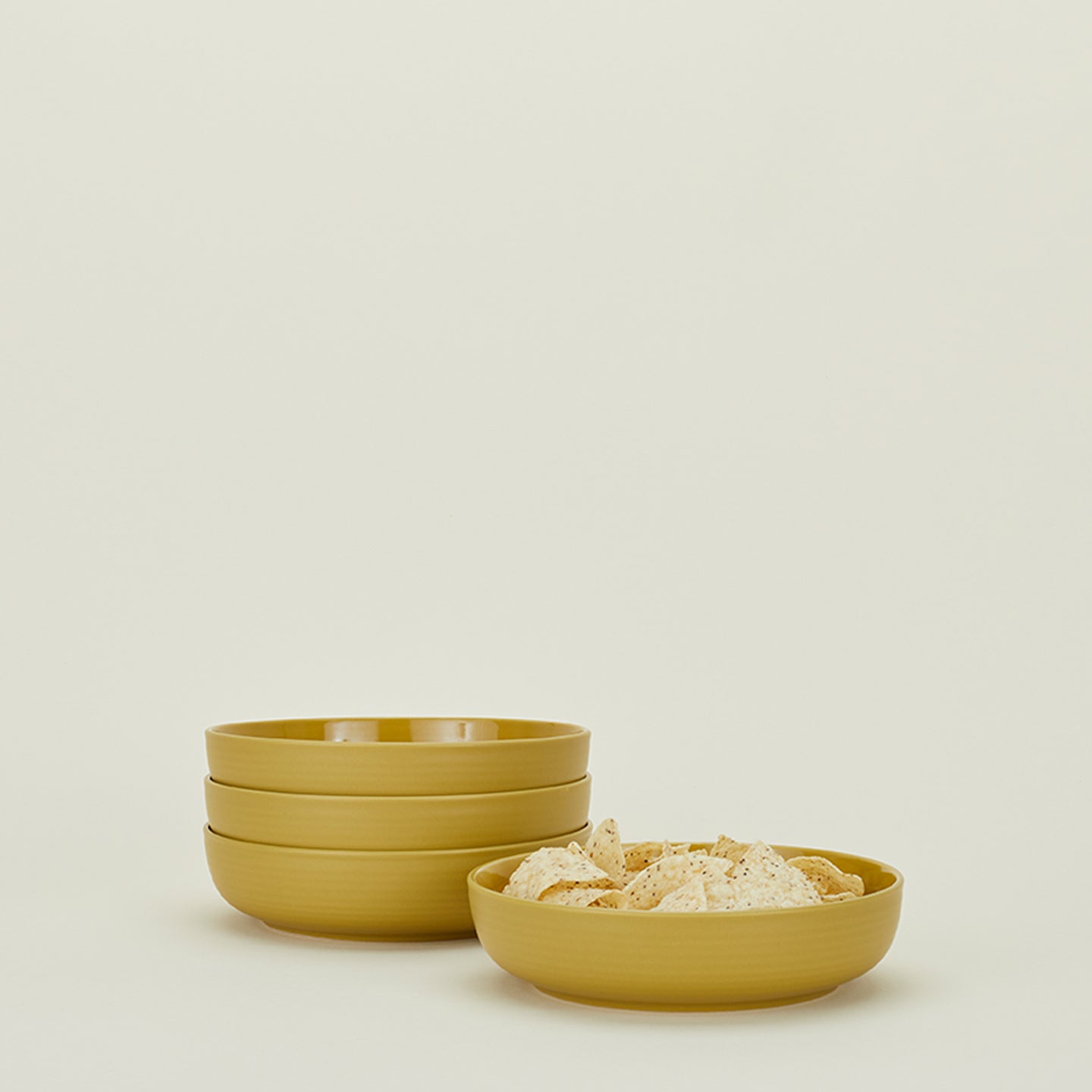 Essential Low Bowl, Set of 4 - Mustard