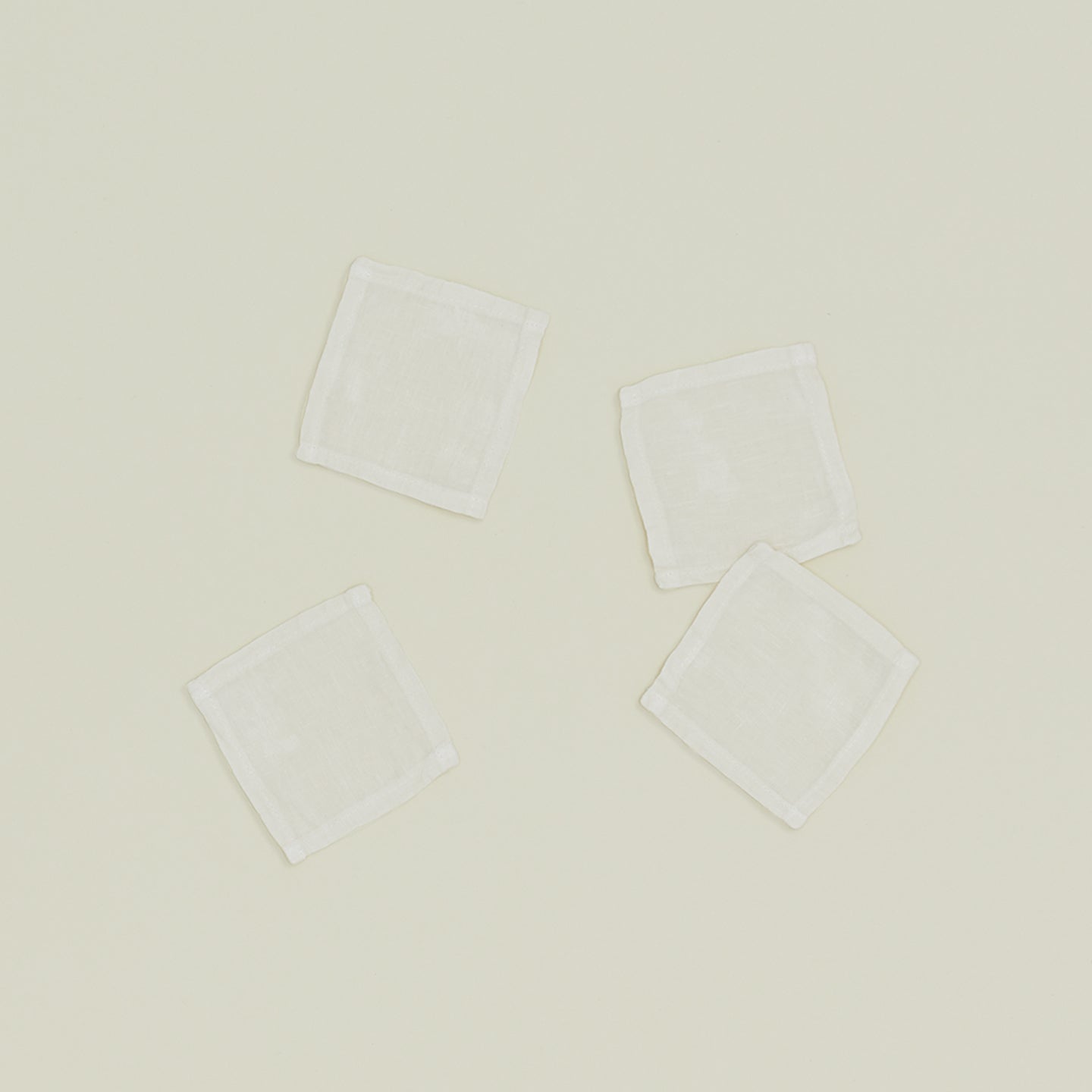 Simple Linen Cocktail Napkin, Set of 4 - Ivory