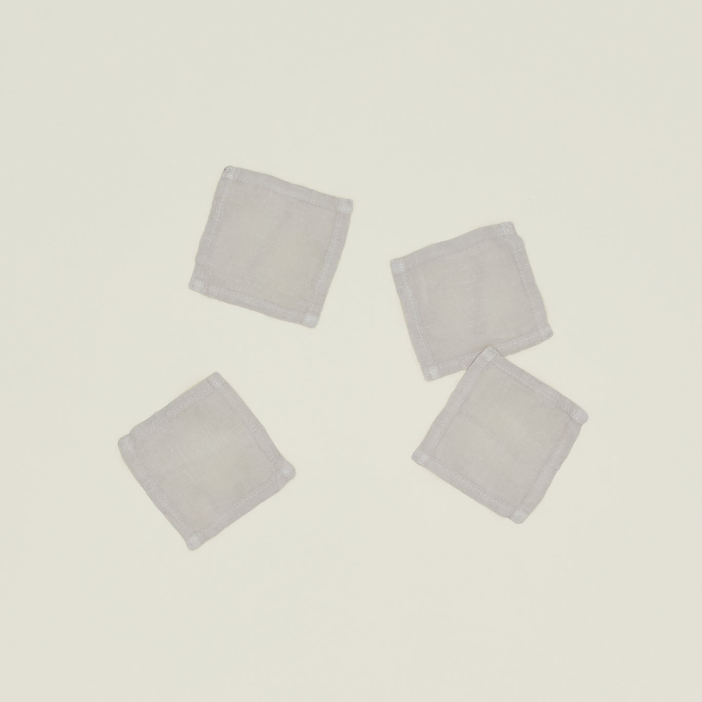 Simple Linen Cocktail Napkins, Set of 4 - Light Grey