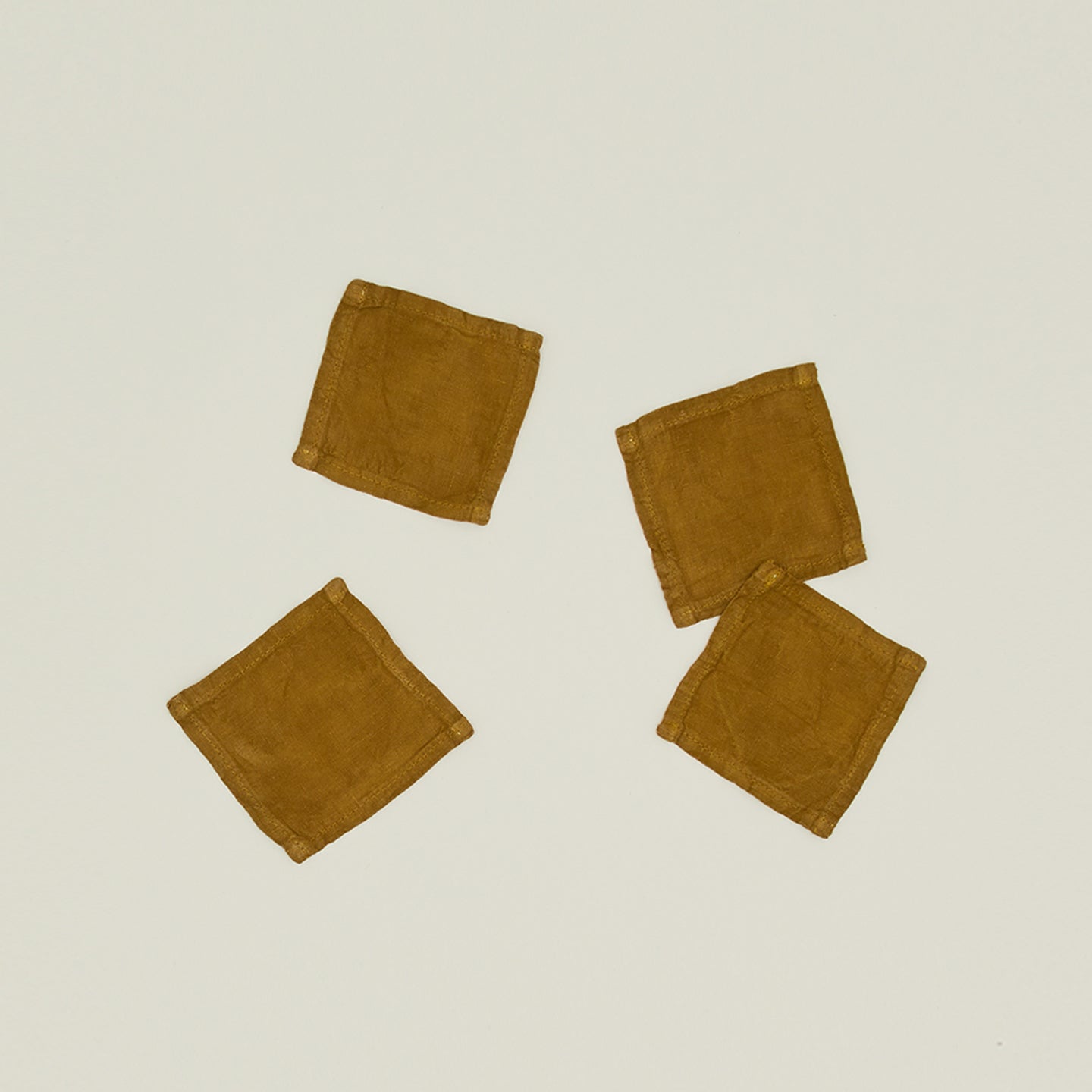 Simple Linen Cocktail Napkin, Set of 4 - Bronze