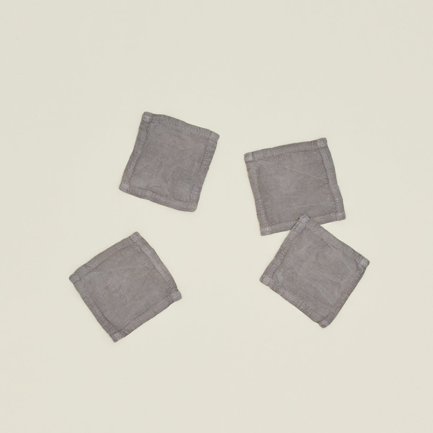 Simple Linen Cocktail Napkin, Set of 4 - Dark Grey