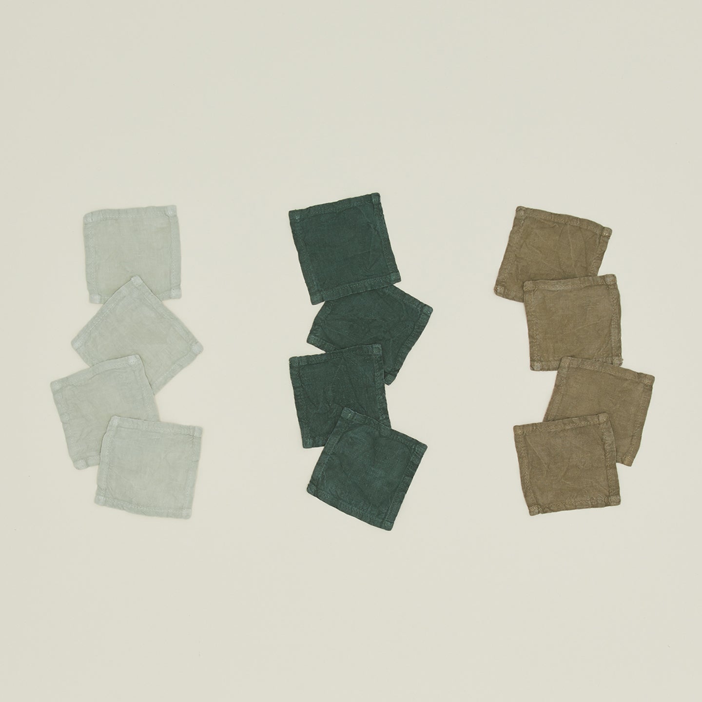 Simple Linen Cocktail Napkin, Set of 4 - Olive
