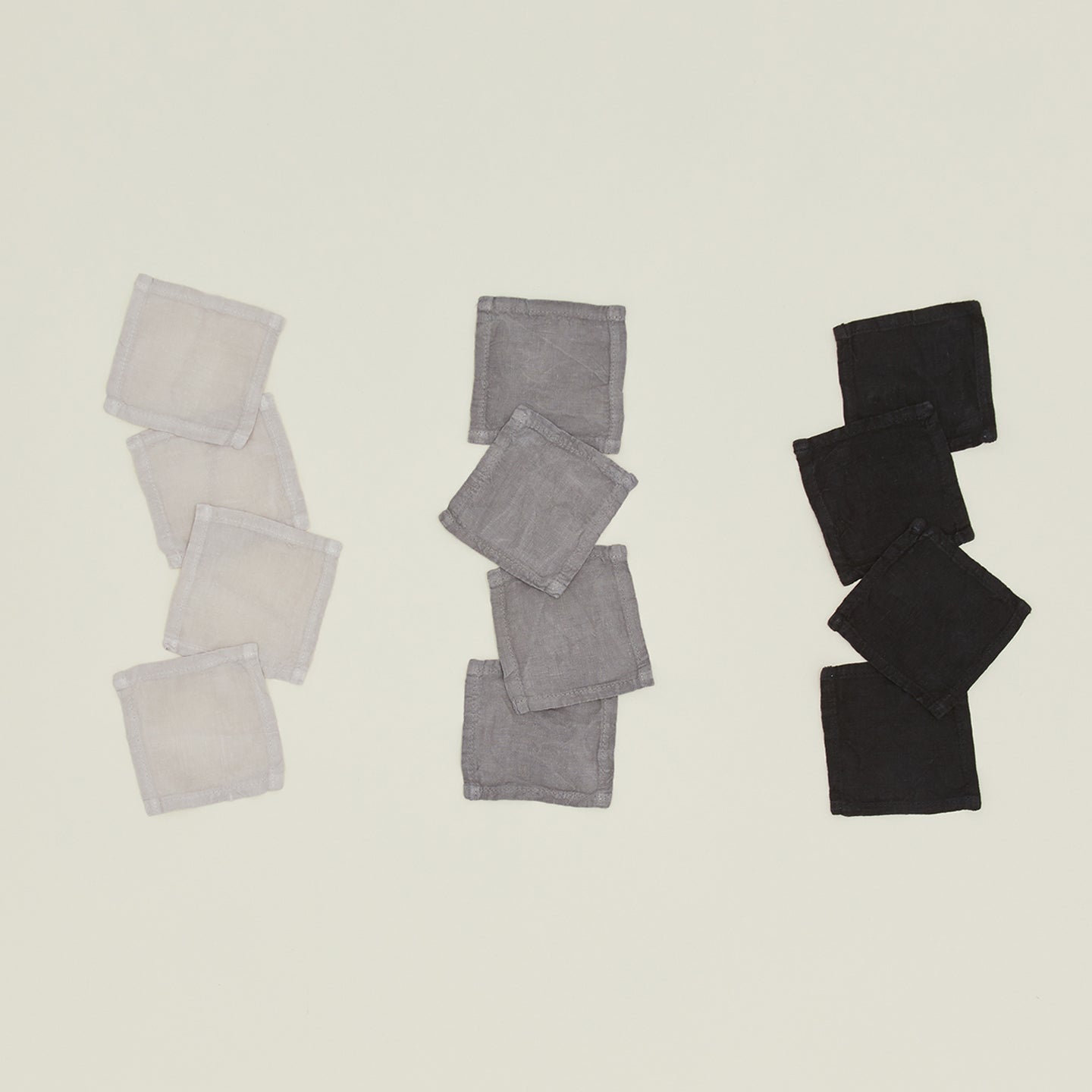 Simple Linen Cocktail Napkin, Set of 4 - Black