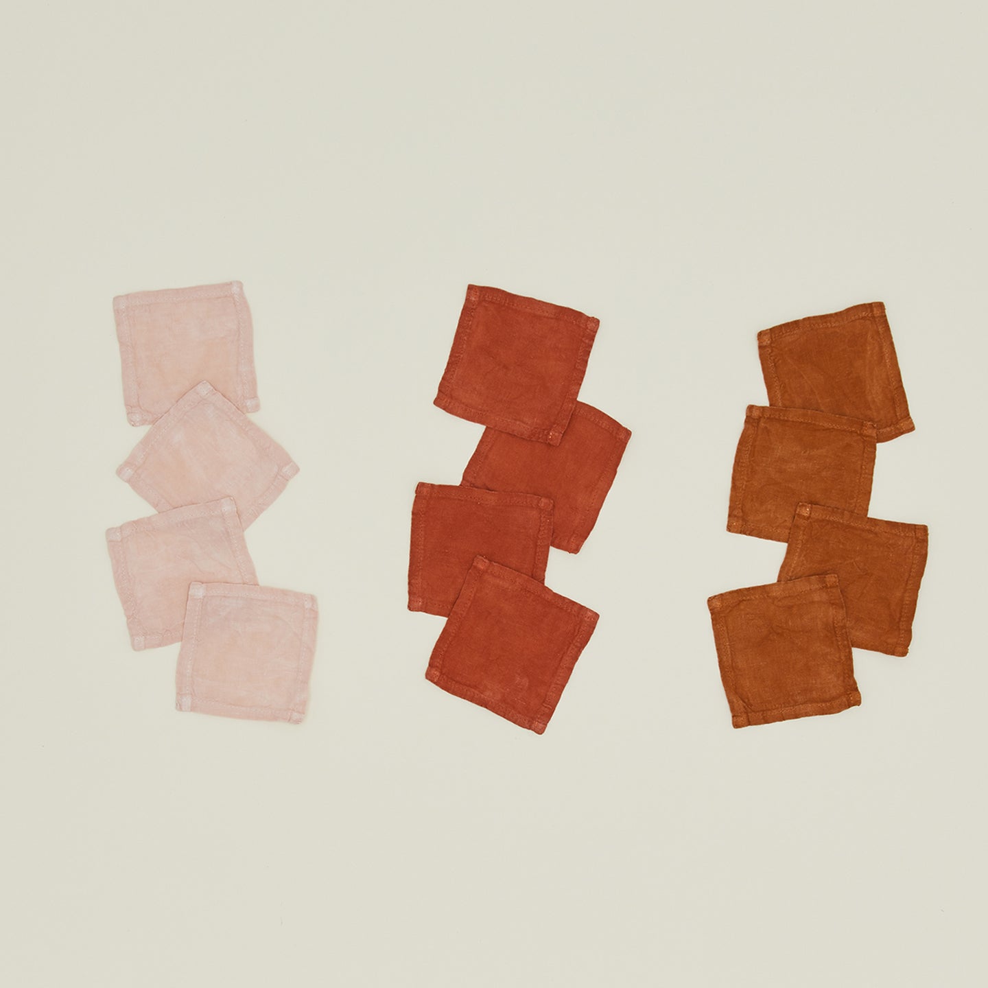Simple Linen Cocktail Napkin, Set of 4 - Terracotta