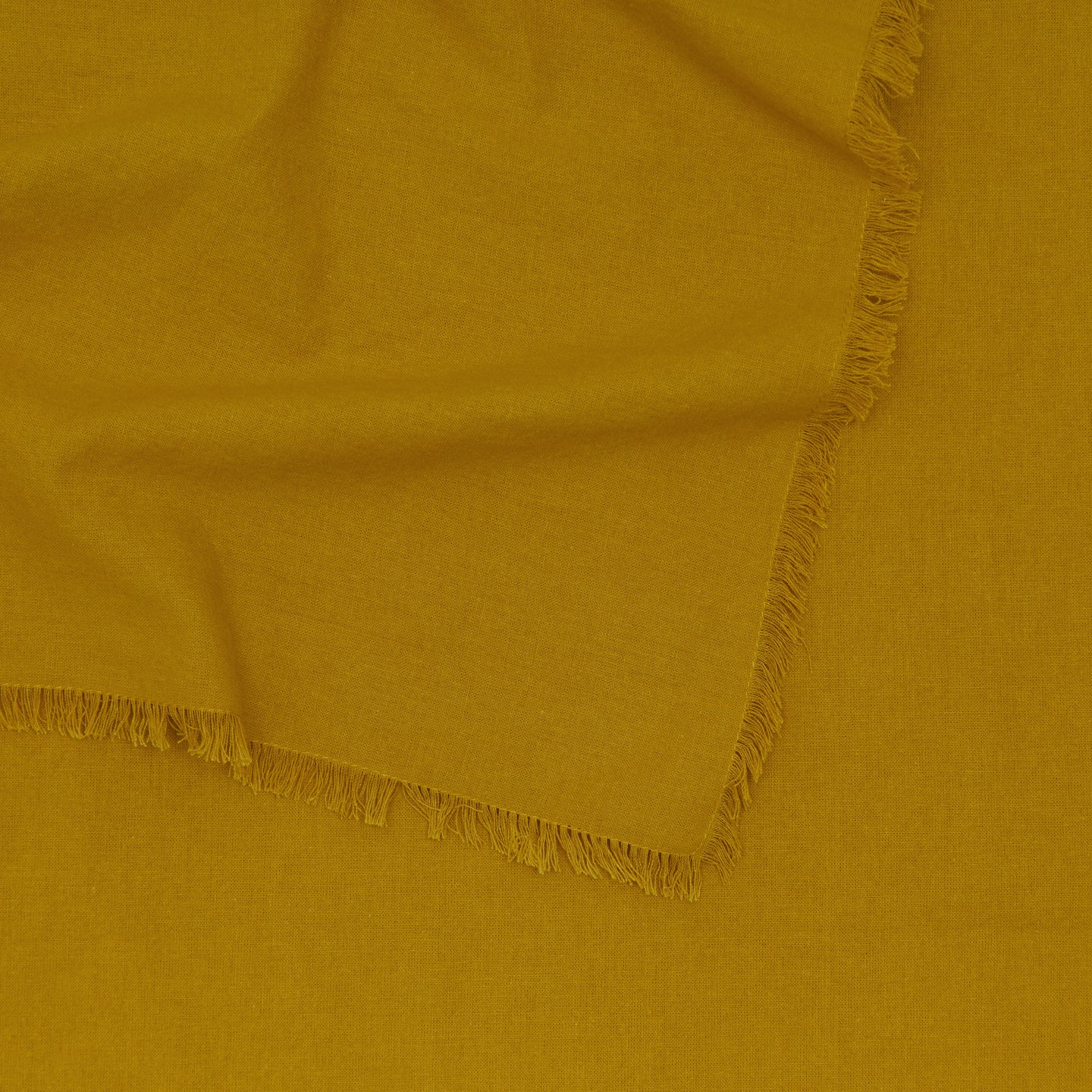 Close up of Essential Striped Tablecloth in Mustard.