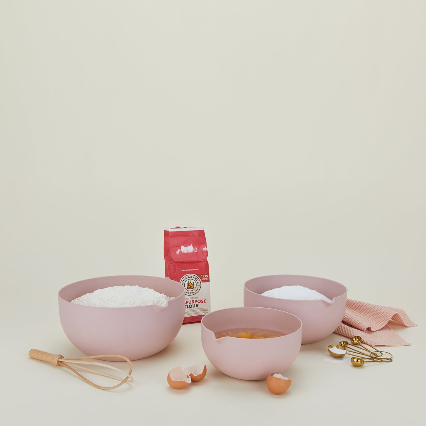 Essential Mixing Bowls, Set of 3 - Blush