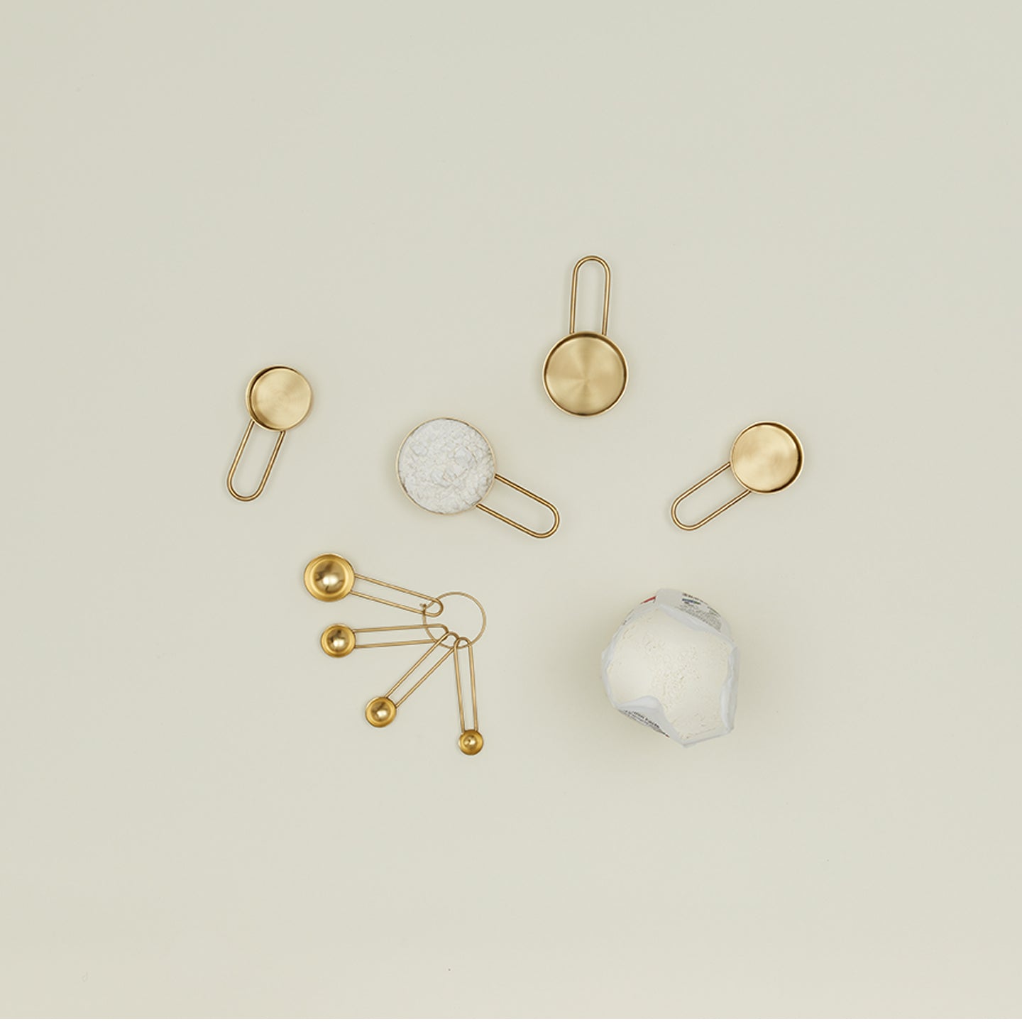 Simple Brass Measuring Spoons and Cups