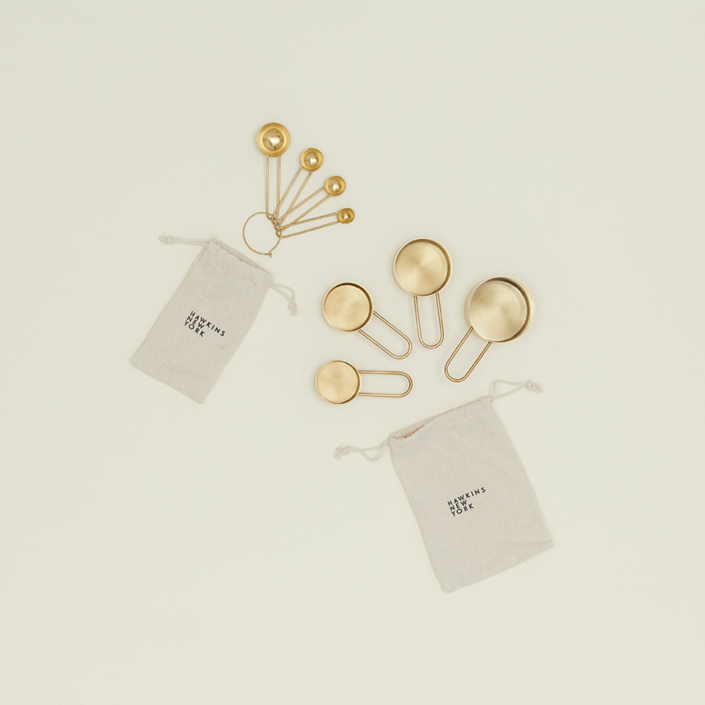 Simple Brass Measuring Spoons and Cups