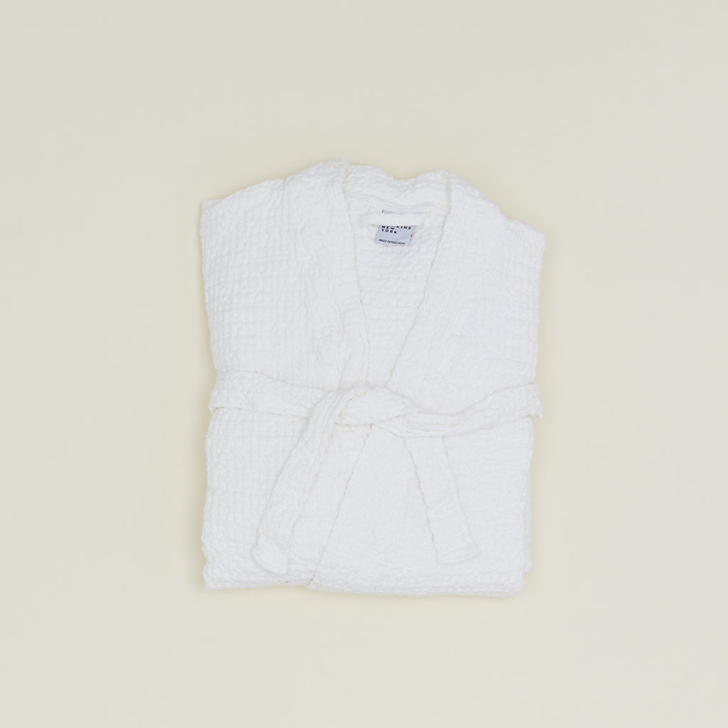 Simple Waffle Bathrobe - White – Hawkins New York
