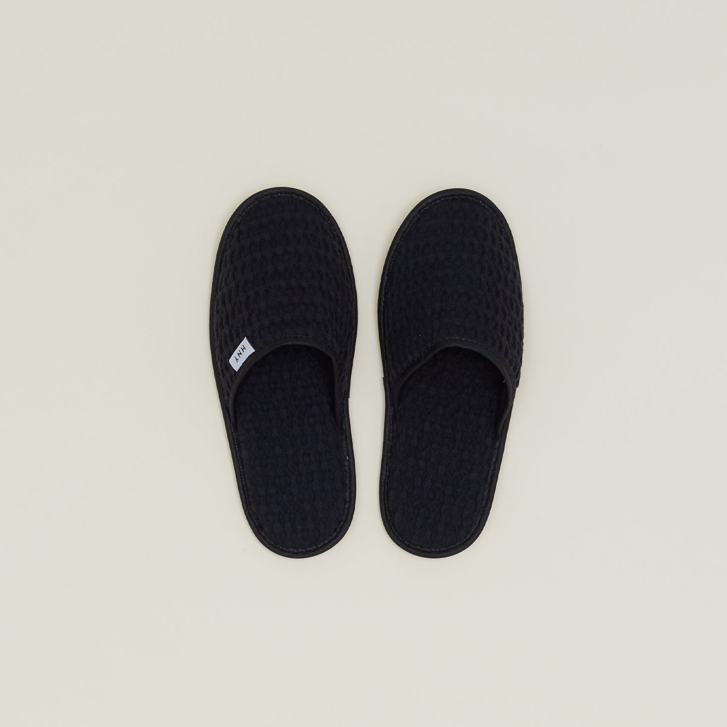 Simple Waffle Slippers - Black