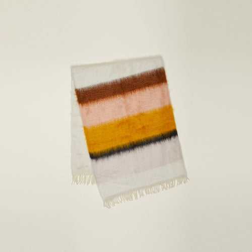 Stripe Mohair Throw - Warm Stripe