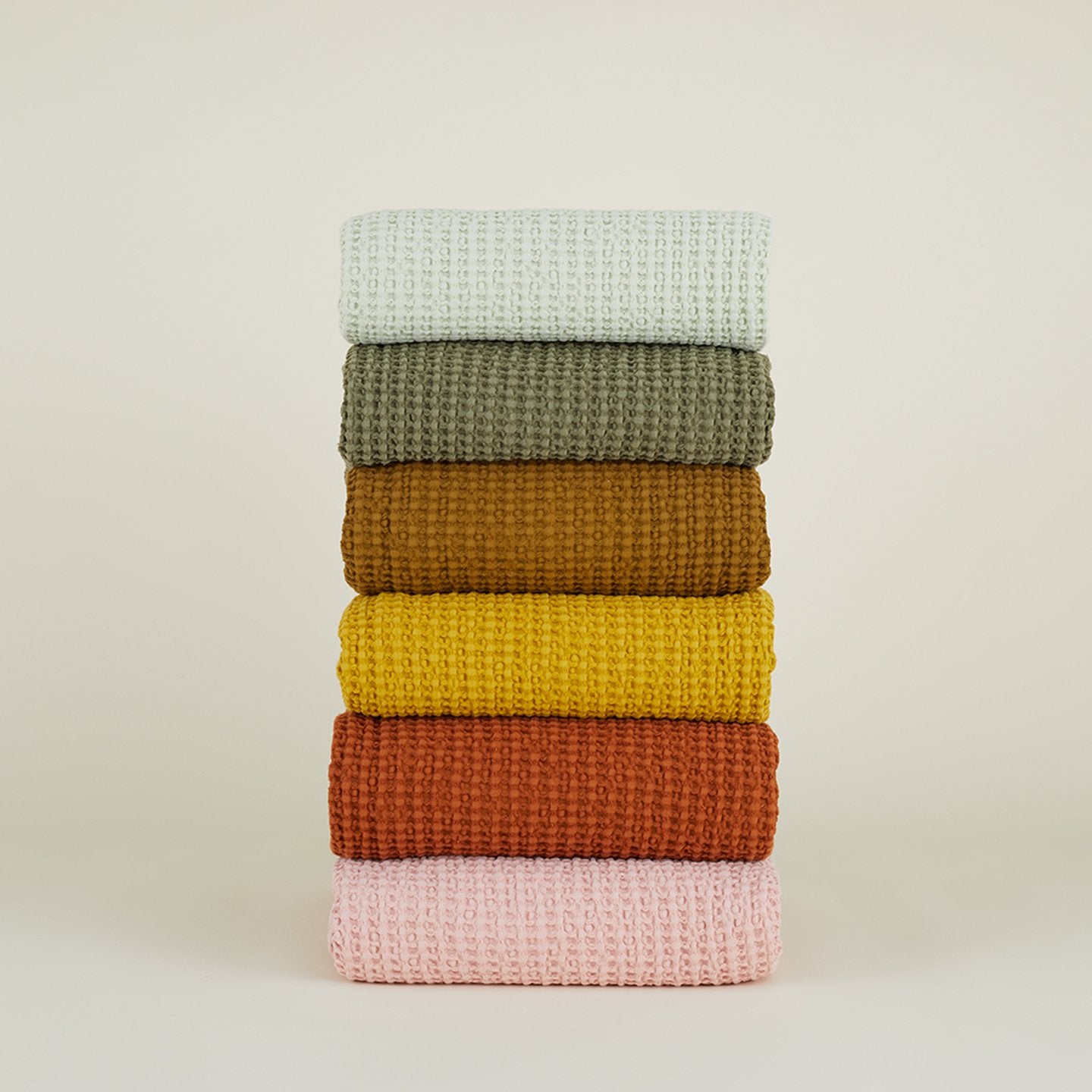 Simple Waffle Shower Curtain - Olive